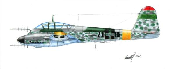 Me-210 Ca-1 jjelivadsz vltozat magyar fejleszts Turul tp. loktorral.